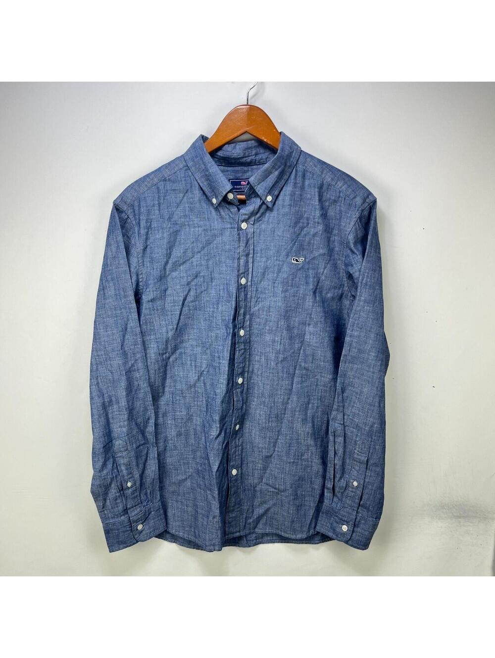 Vineyard Vines Blue Whale Classic Fit Button Down Shirt M